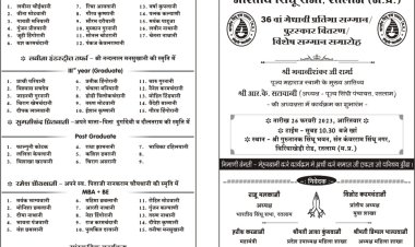सिंधी समाज द्वारा आयोजित किया जाएगा बच्चों  का मेघावी प्रतिभा सम्मान पुरस्कार वितरण व विशेष सम्मान समारोह