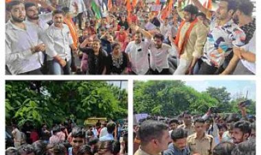 स्कूल में भारत माता बनी बच्ची,फेरवाया दुश्मन देश का झंडा, एबीवीपी ने दिया कलेक्टर को ज्ञापन