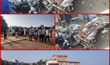 दो बाइक की आमने-सामने भिड़ंत में तीन की मौत, एक युवक गंभीर घायल, बाजना पुलिस मौके पर पहुंची