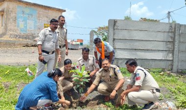 विश्व पर्यावरण दिवस पर रावटी थाना परिसर में वृक्षारोपण