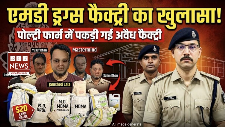 पोल्ट्री फार्म की आड़ में चल रही थी एमडी ड्रग फैक्ट्री; मास्टरमाइंड 'जमशेद लाला' सहित 4 गिरफ्तार