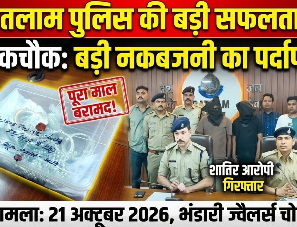 रतलाम: भंडारी ज्वैलर्स में हुई नकबजनी का खुलासा, दो आरोपी गिरफ्तार; एक फरार